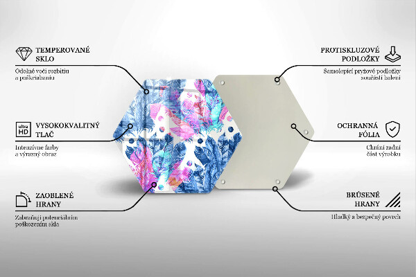Steklena podloga za rezanje Boho ilustracija perja