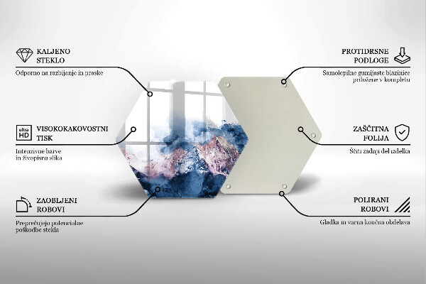 Steklena podloga za rezanje Abstraktno poslikane gore