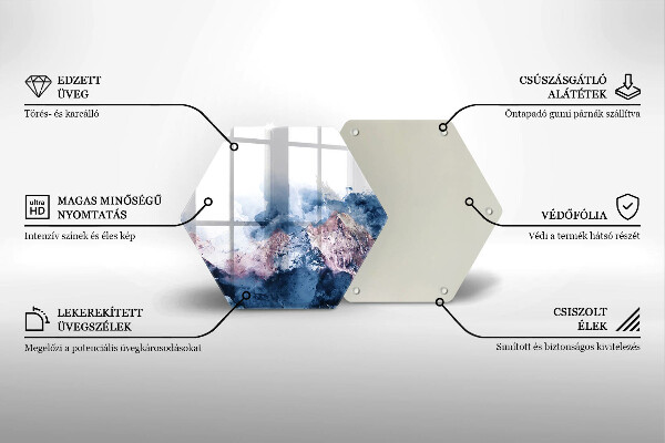 Steklena podloga za rezanje Abstraktno poslikane gore