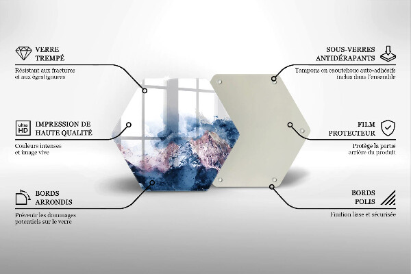 Steklena podloga za rezanje Abstraktno poslikane gore