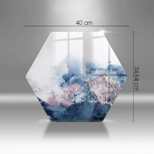 Steklena podloga za rezanje Abstraktno poslikane gore