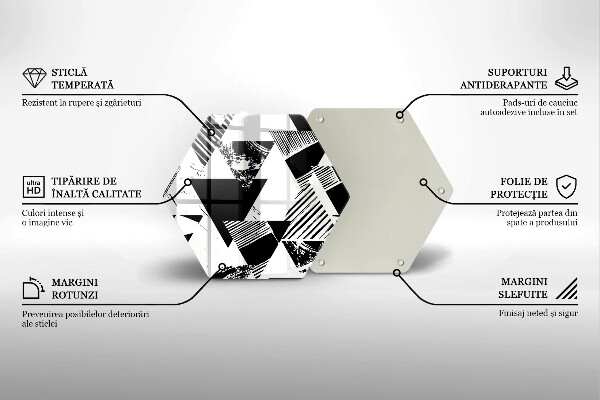 Steklena podloga za rezanje Geometrijski trikotniki