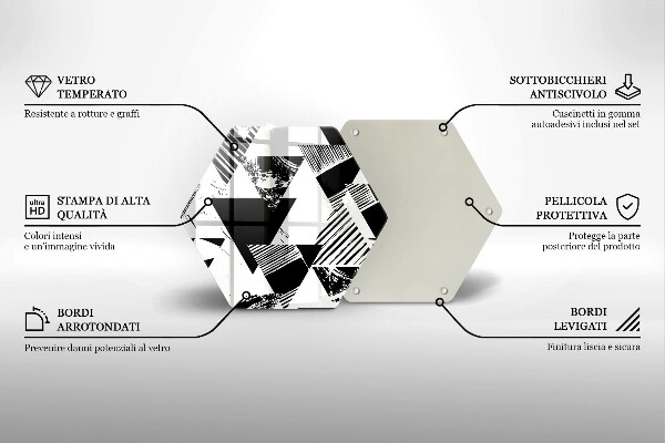 Steklena podloga za rezanje Geometrijski trikotniki