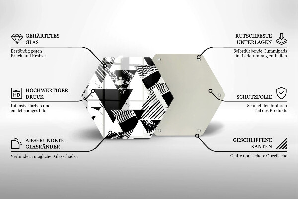Steklena podloga za rezanje Geometrijski trikotniki