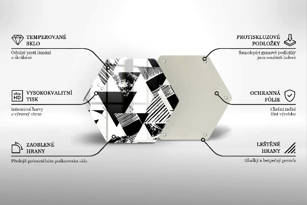 Steklena podloga za rezanje Geometrijski trikotniki