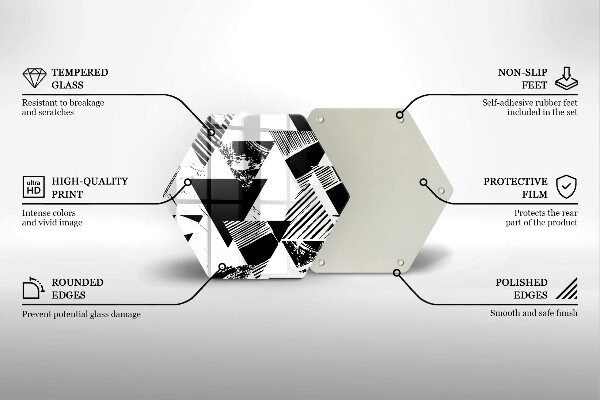 Steklena podloga za rezanje Geometrijski trikotniki