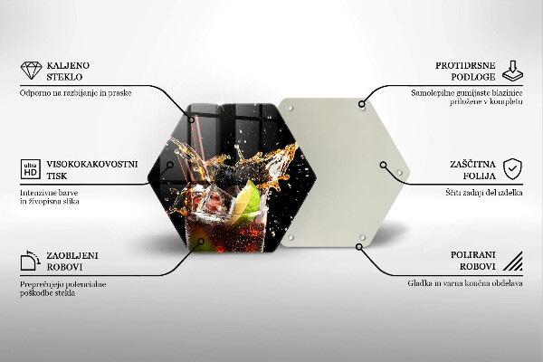 Steklena podloga za rezanje Pijte z ledom
