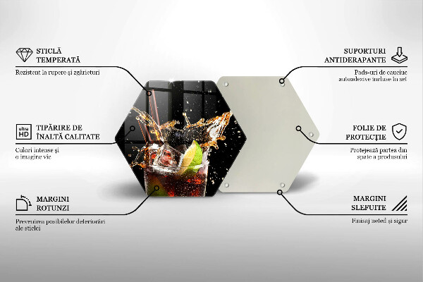 Steklena podloga za rezanje Pijte z ledom