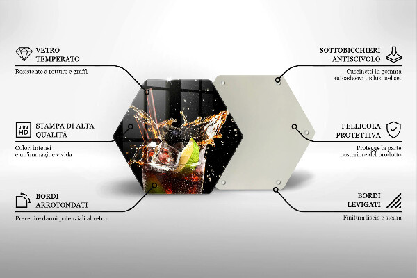Steklena podloga za rezanje Pijte z ledom