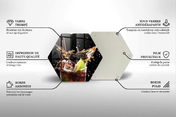 Steklena podloga za rezanje Pijte z ledom