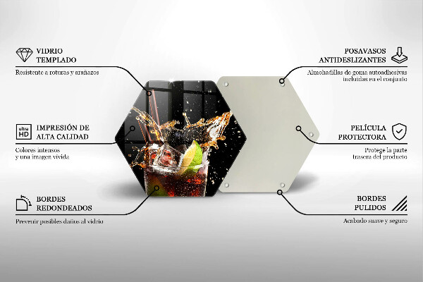 Steklena podloga za rezanje Pijte z ledom