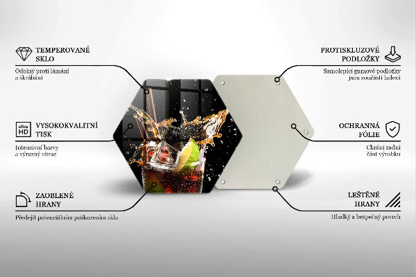 Steklena podloga za rezanje Pijte z ledom