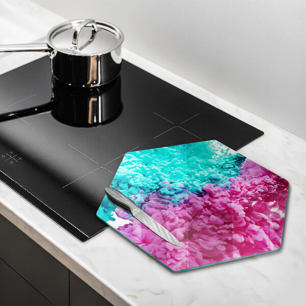 Steklena podloga za rezanje Turkizno-roza dim
