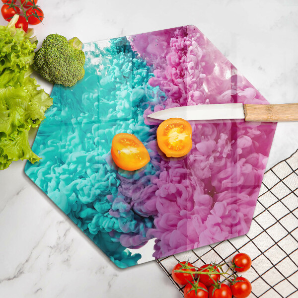 Steklena podloga za rezanje Turkizno-roza dim