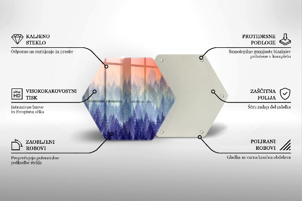 Steklena podloga za rezanje Gozd ob sončnem zahodu