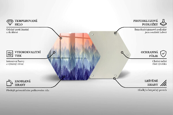 Steklena podloga za rezanje Gozd ob sončnem zahodu