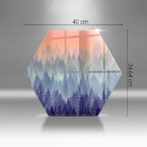 Steklena podloga za rezanje Gozd ob sončnem zahodu