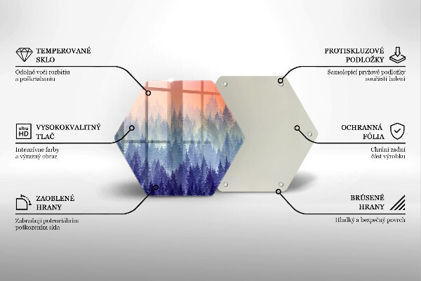 Steklena podloga za rezanje Gozd ob sončnem zahodu