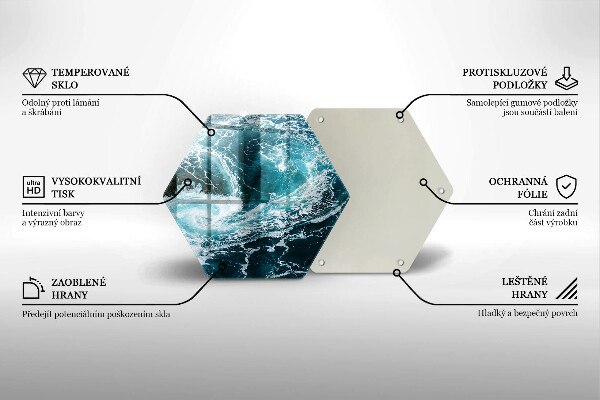 Steklena podloga za rezanje Peneči se valovi vode