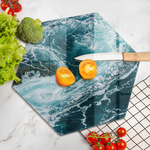 Steklena podloga za rezanje Peneči se valovi vode