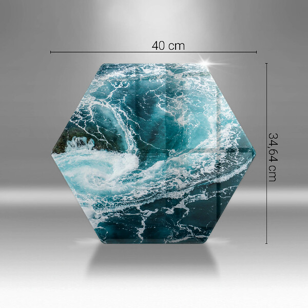 Steklena podloga za rezanje Peneči se valovi vode