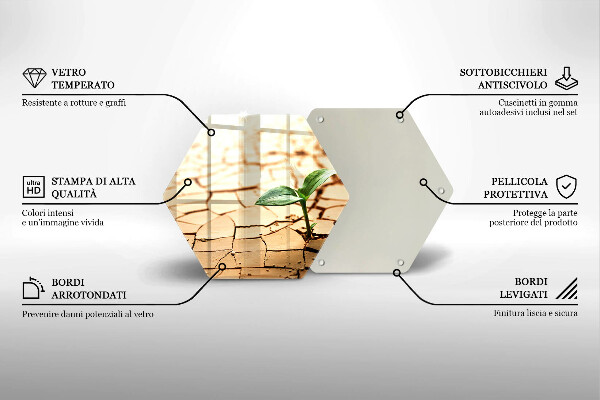 Steklena podloga za rezanje Osamljena rastlina