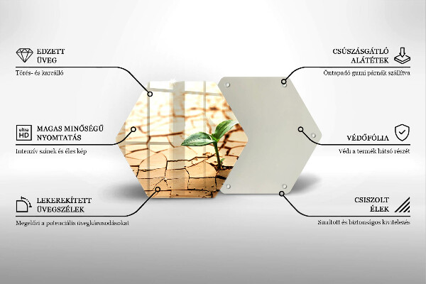 Steklena podloga za rezanje Osamljena rastlina