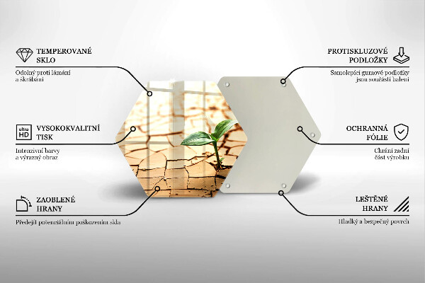 Steklena podloga za rezanje Osamljena rastlina