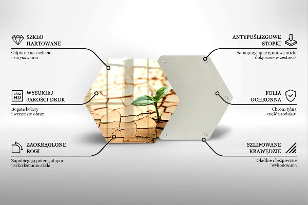 Steklena podloga za rezanje Osamljena rastlina