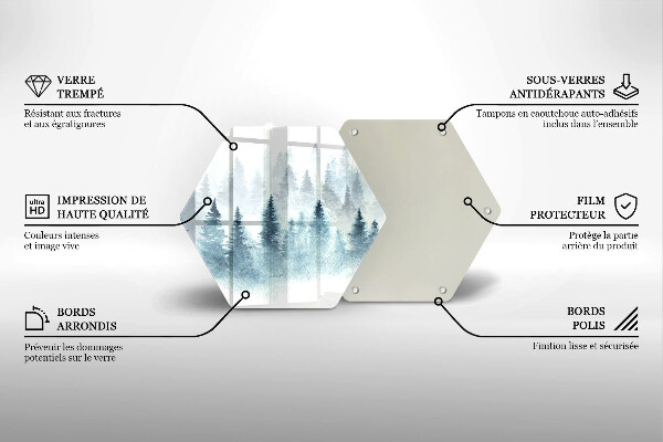 Steklena podloga za rezanje Slikan zimski gozd