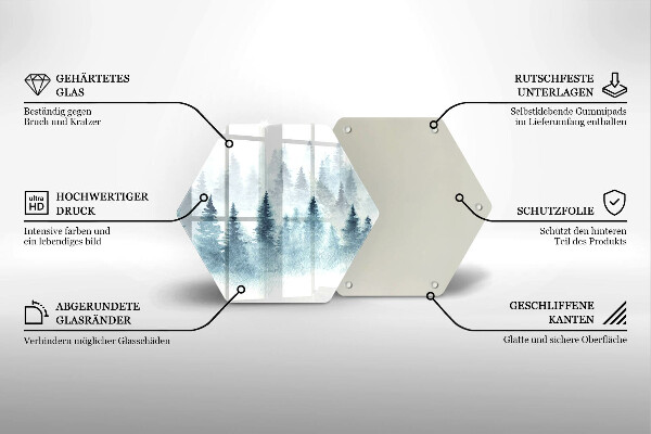 Steklena podloga za rezanje Slikan zimski gozd