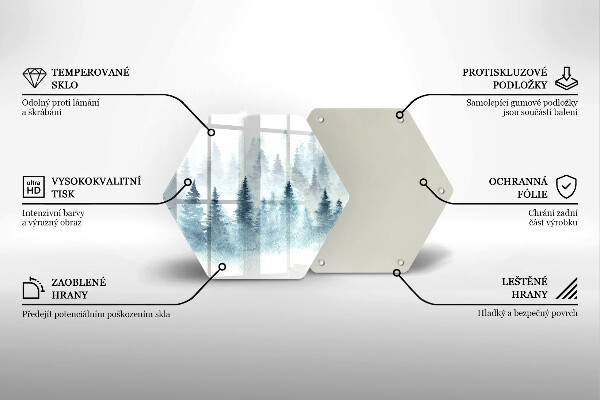 Steklena podloga za rezanje Slikan zimski gozd