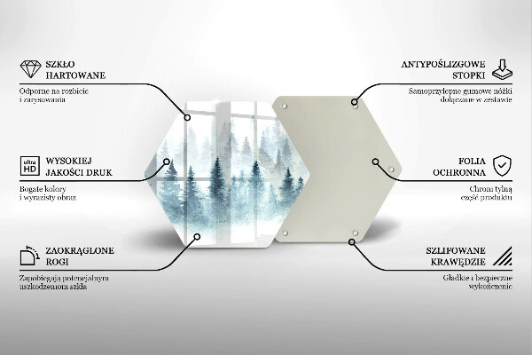 Steklena podloga za rezanje Slikan zimski gozd