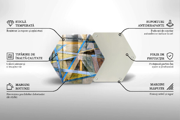 Steklena podloga za rezanje Abstrakcija naslikanih črt