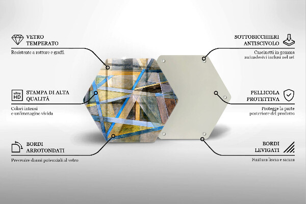 Steklena podloga za rezanje Abstrakcija naslikanih črt