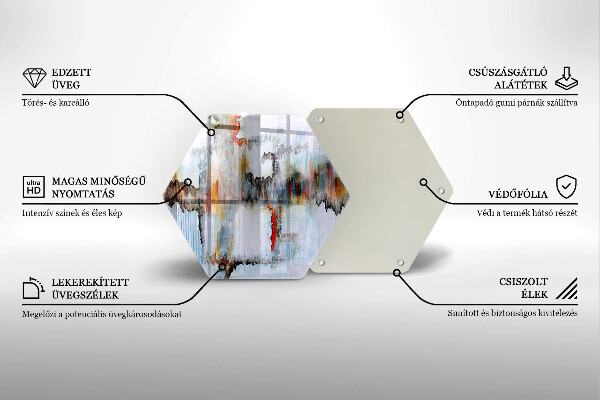 Steklena podloga za rezanje Abstraktne barve