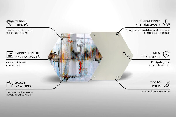 Steklena podloga za rezanje Abstraktne barve