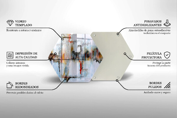 Steklena podloga za rezanje Abstraktne barve