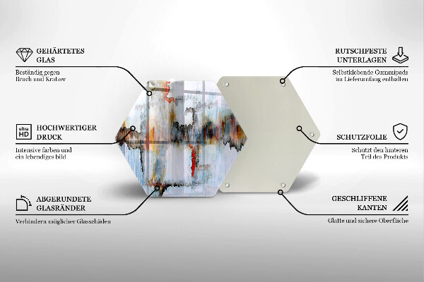 Steklena podloga za rezanje Abstraktne barve