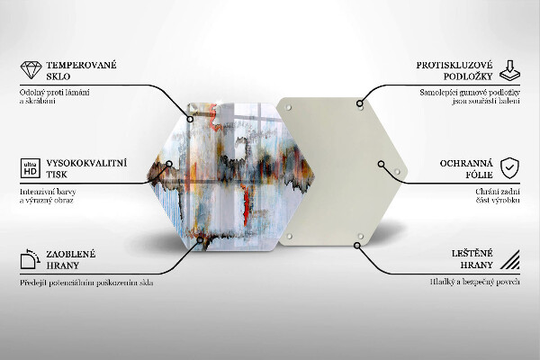 Steklena podloga za rezanje Abstraktne barve