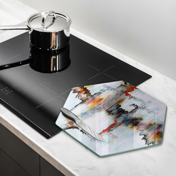 Steklena podloga za rezanje Abstraktne barve