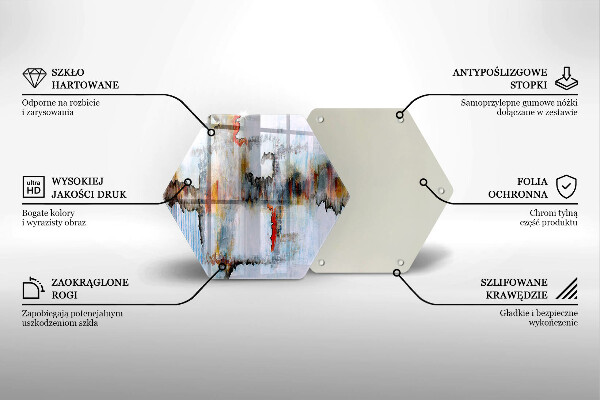Steklena podloga za rezanje Abstraktne barve