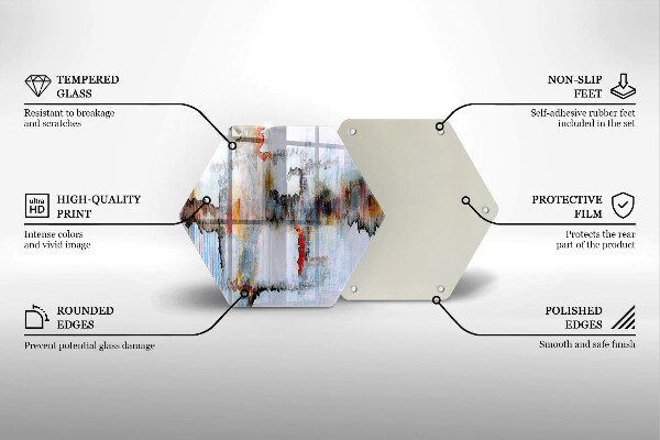 Steklena podloga za rezanje Abstraktne barve