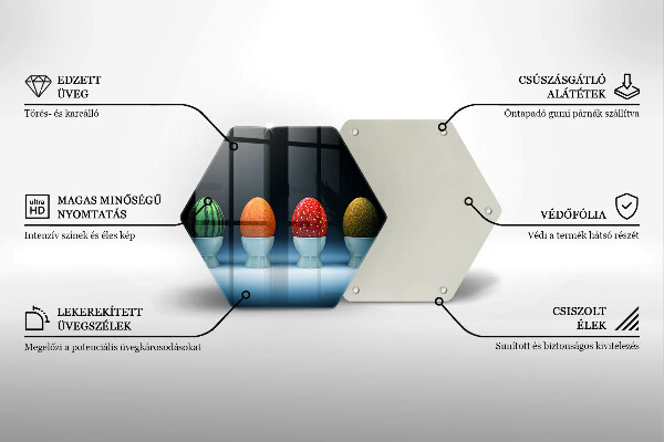 Steklena podloga za rezanje Abstraktna sadna jajca