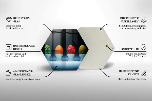 Steklena podloga za rezanje Abstraktna sadna jajca