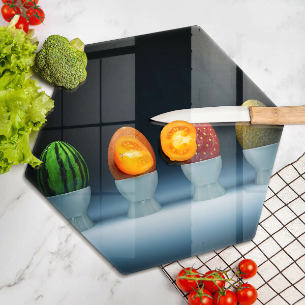 Steklena podloga za rezanje Abstraktna sadna jajca