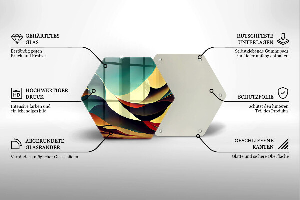 Steklena podloga za rezanje Abstrakcija oblike