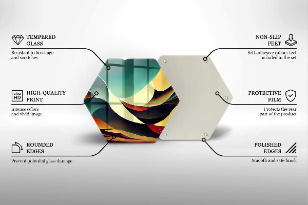 Steklena podloga za rezanje Abstrakcija oblike