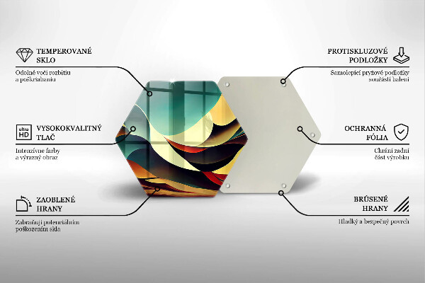 Steklena podloga za rezanje Abstrakcija oblike