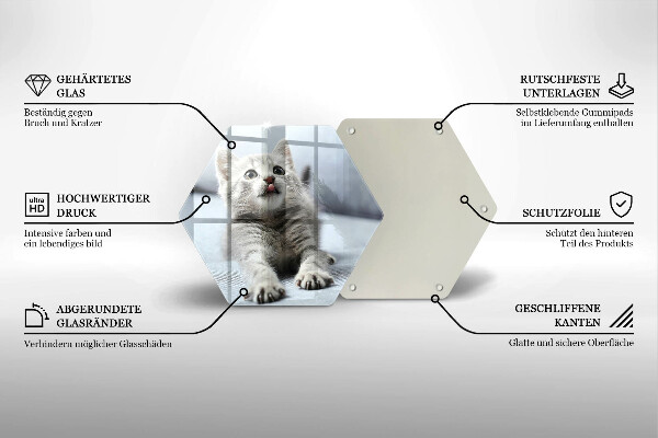 Steklena podloga za rezanje Majhna ljubka mucka